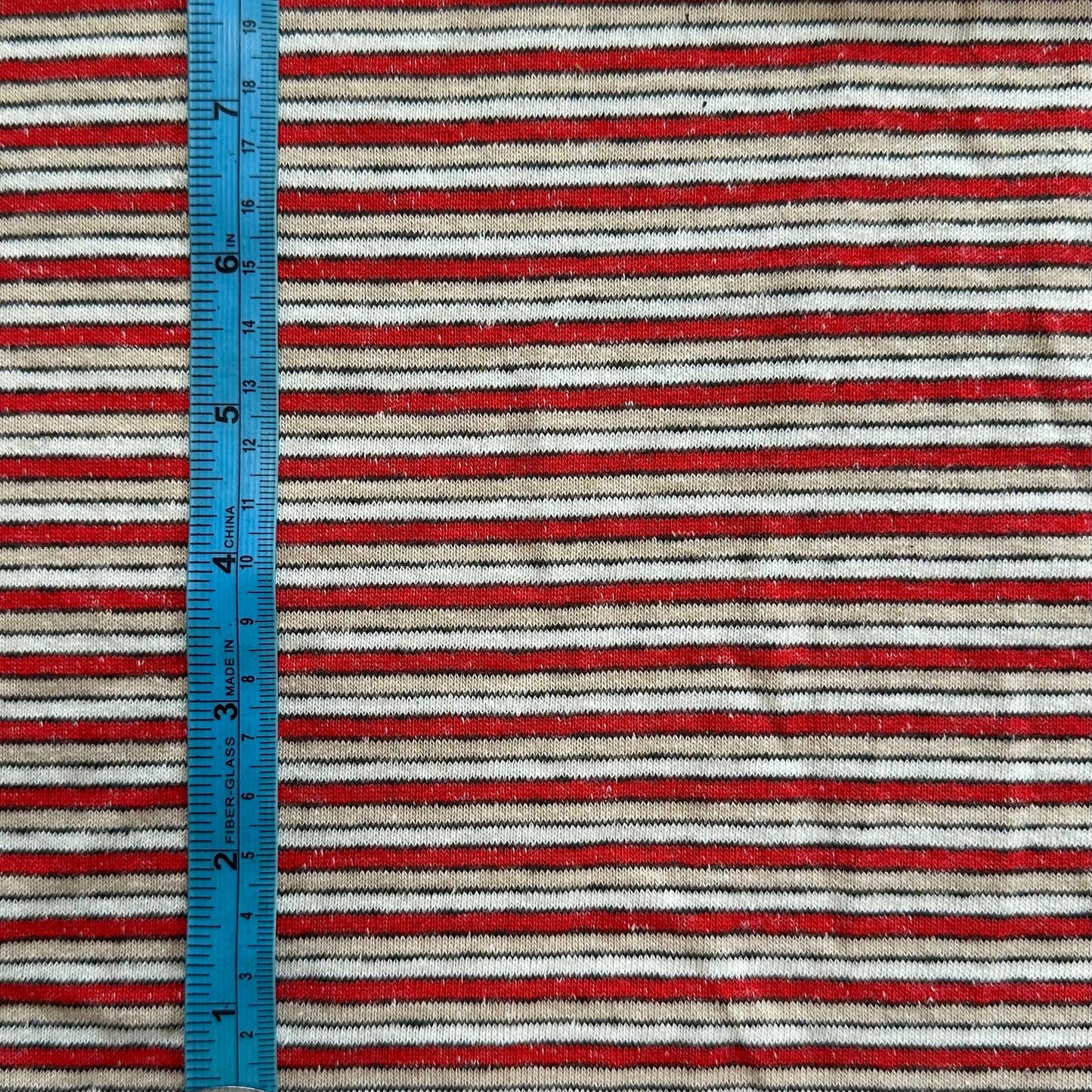 Beach Tee-Ecru x Red Stripe