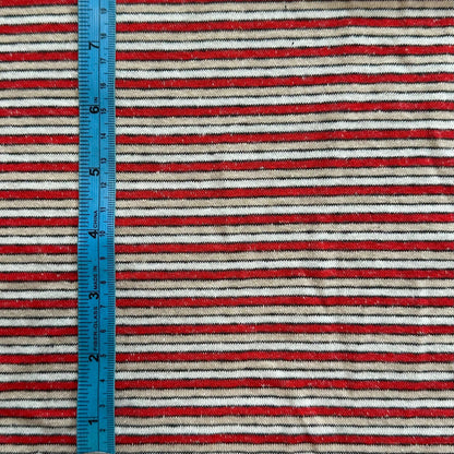 Beach Tee-Ecru x Red Stripe