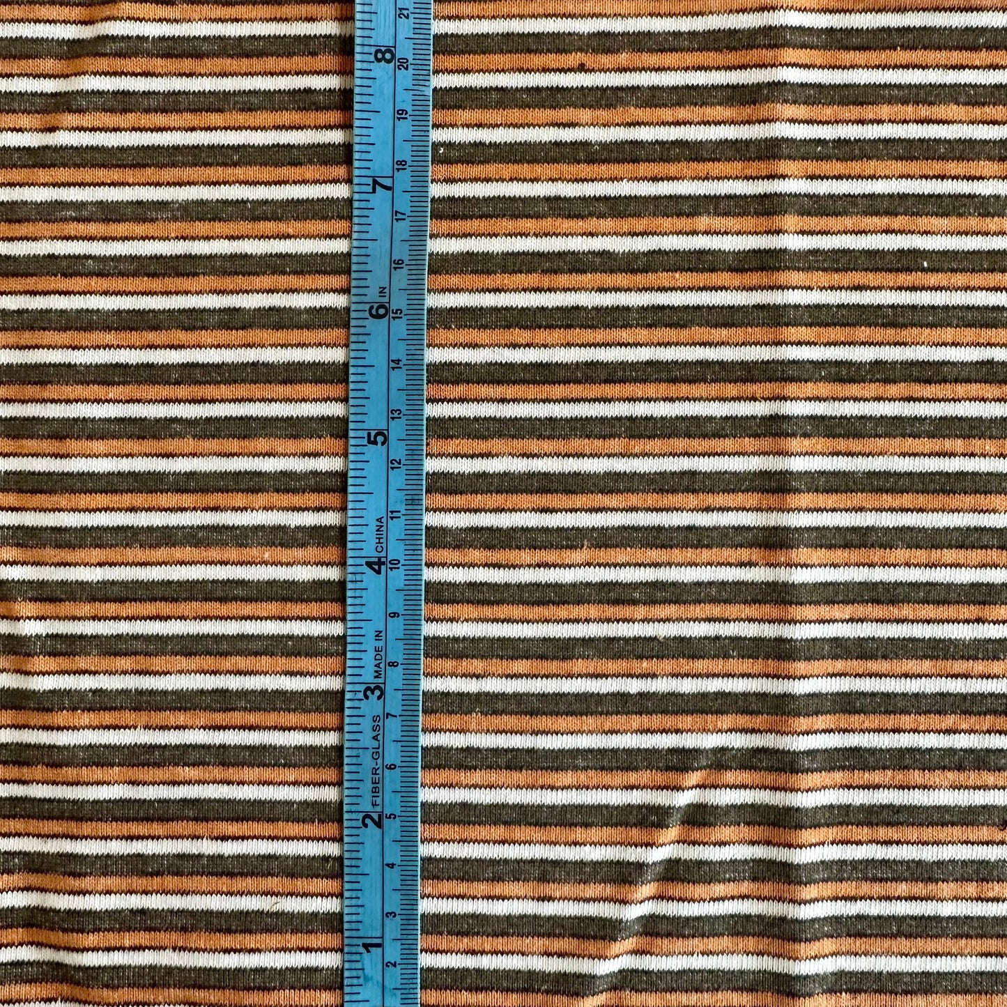 Beach Tee-Olive x Orange Stripe