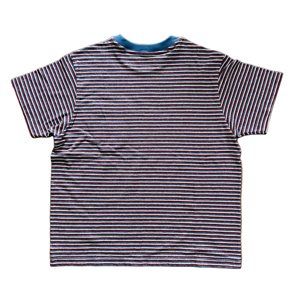 Beach Tee-Blue x Bordeaux Stripe