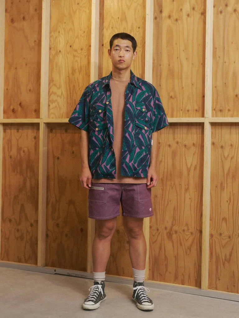 Battenwear x Post O'Alls T&C Shirts - Purple Banana Leaf