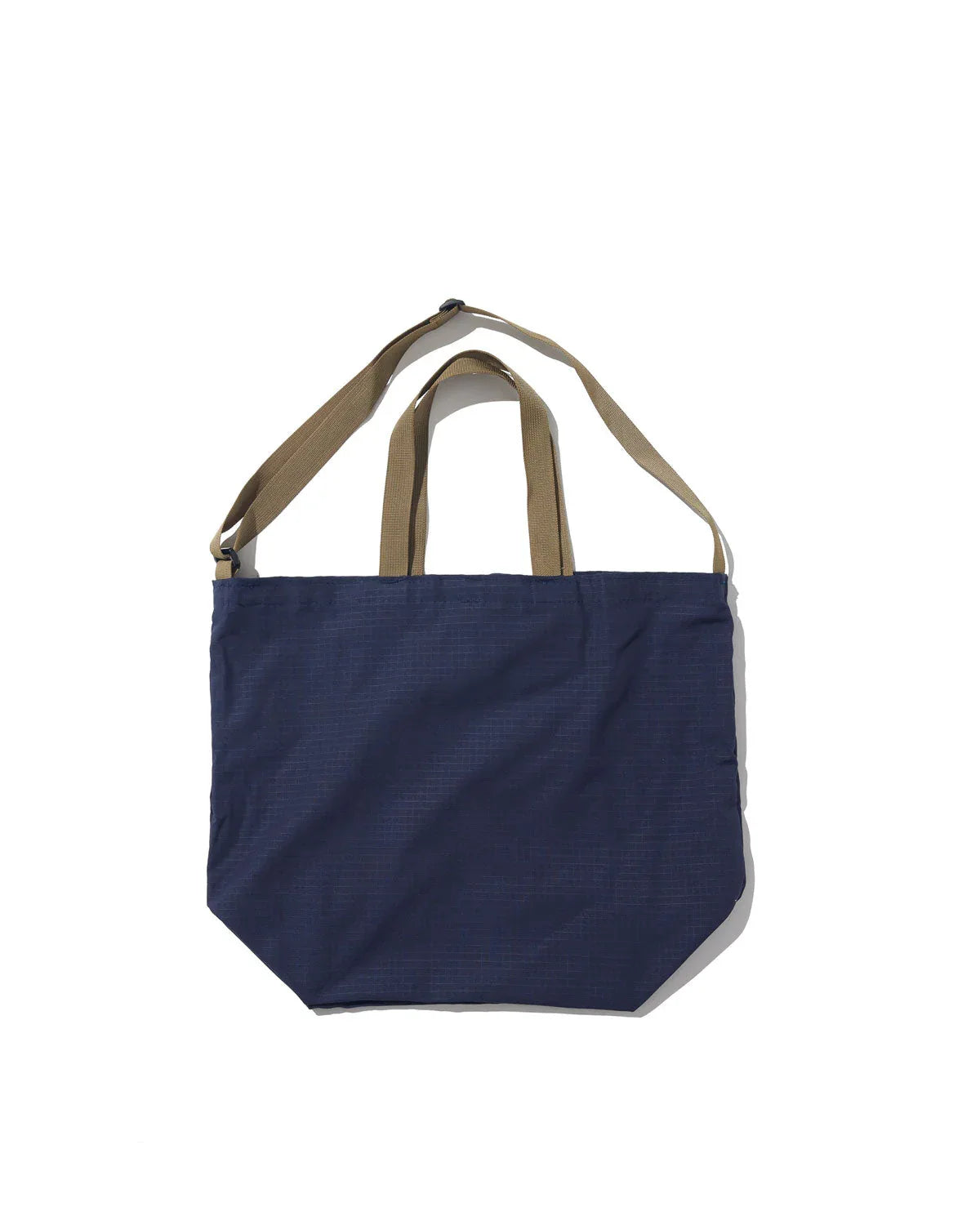 Packable Tote -  Navy Cotton x Tan