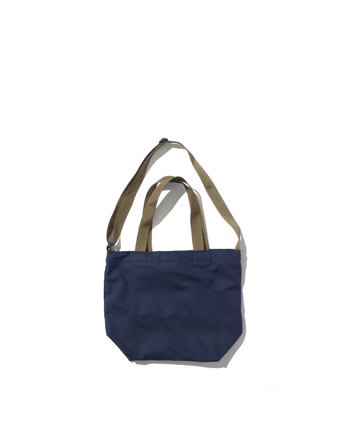 Mini Packable Tote - Navy Cotton x Tan