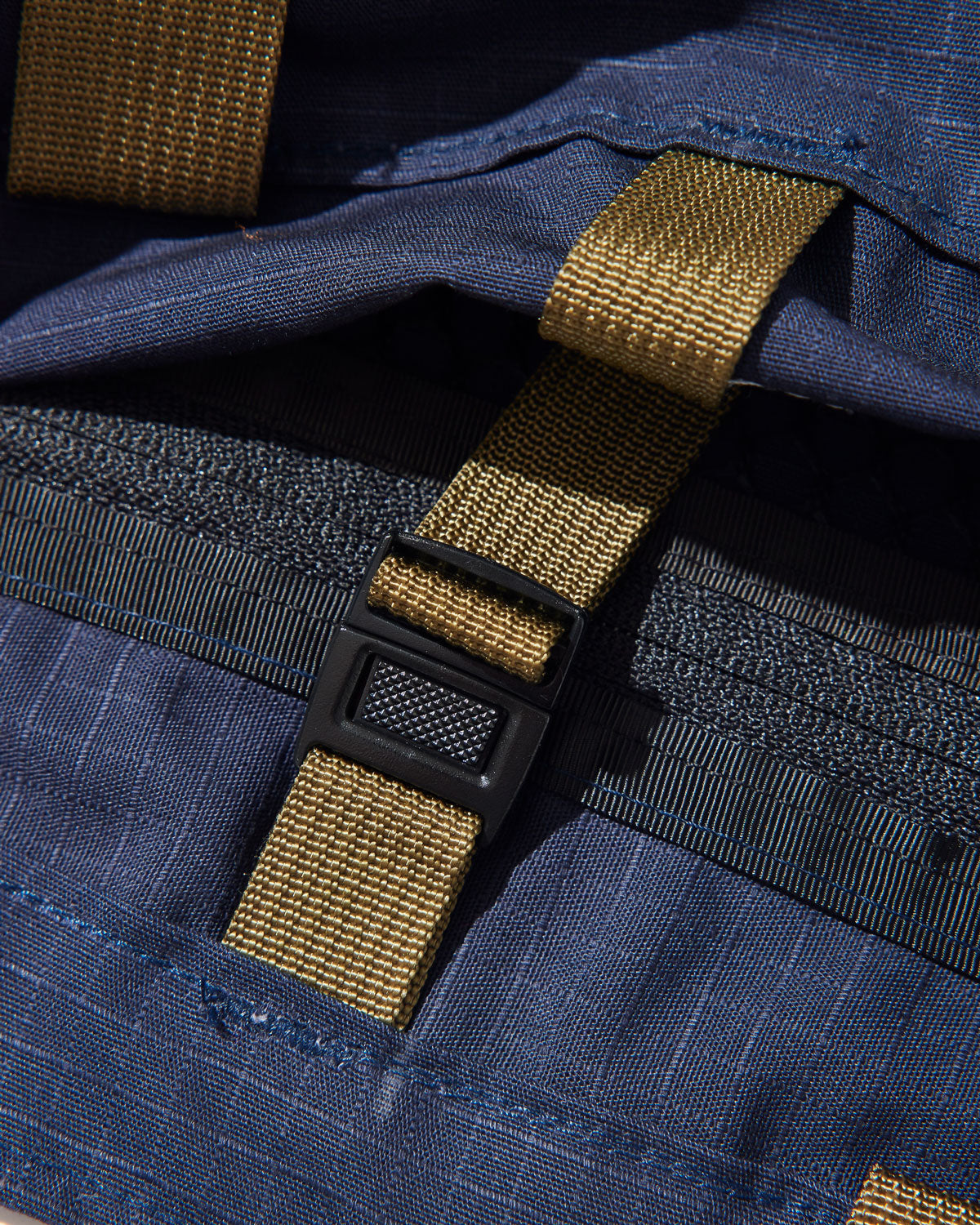 SS27 - Packable Tote -  Navy Cotton x Tan