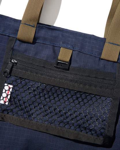 SS27 - Packable Tote -  Navy Cotton x Tan