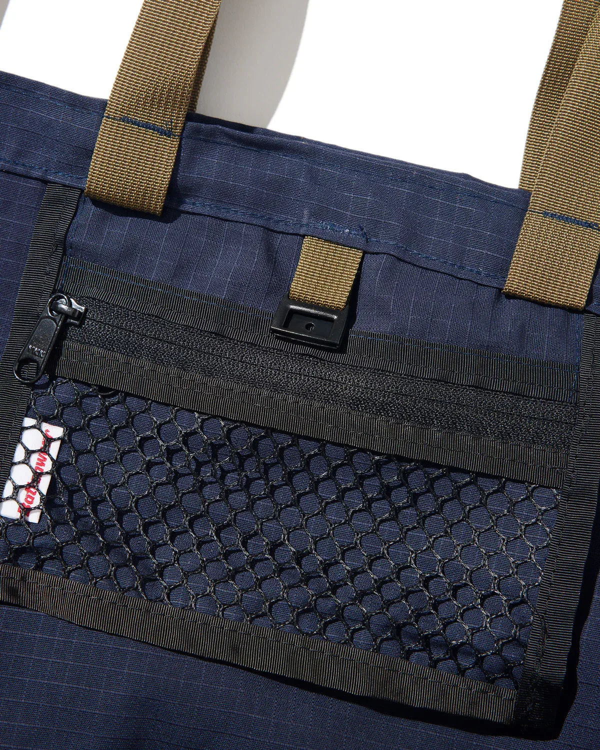 Packable Tote -  Navy Cotton x Tan