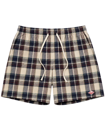 Active Lazy Shorts - Brown Plaid