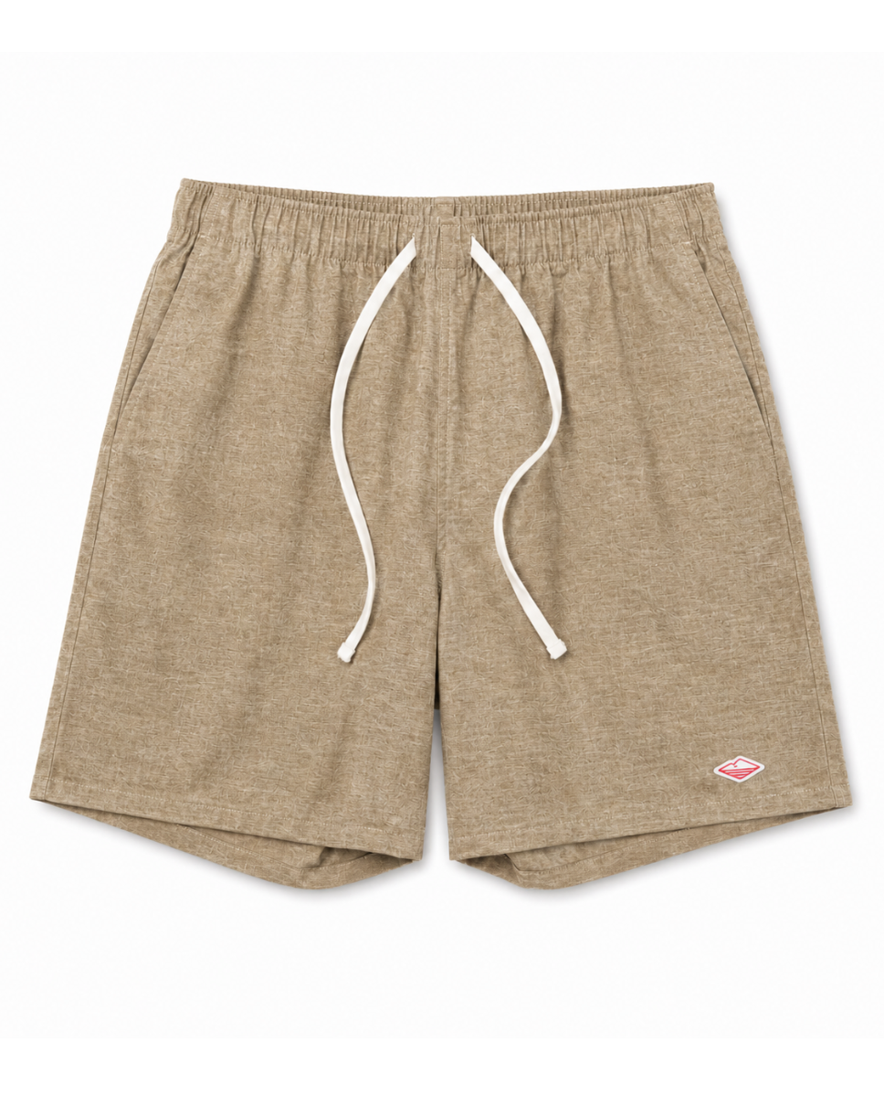 Active Lazy Shorts - Beige Chambray