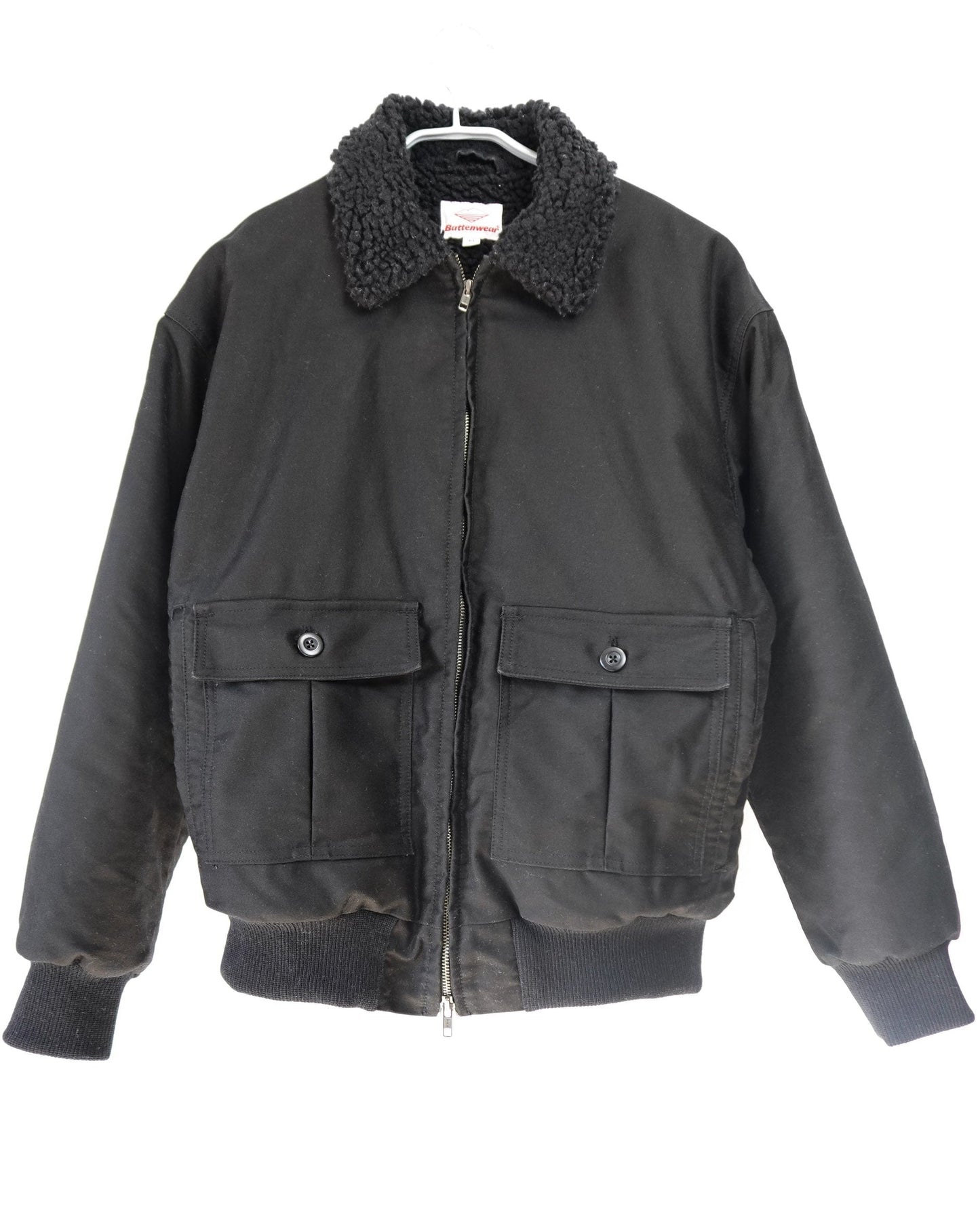 Shearling Flyer Jacket - Black Moleskin