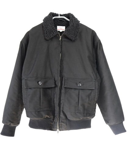 Shearling Flyer Jacket - Black Moleskin