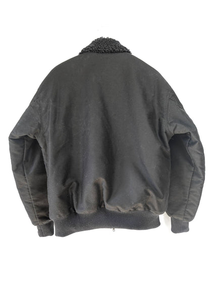 Shearling Flyer Jacket - Black Moleskin