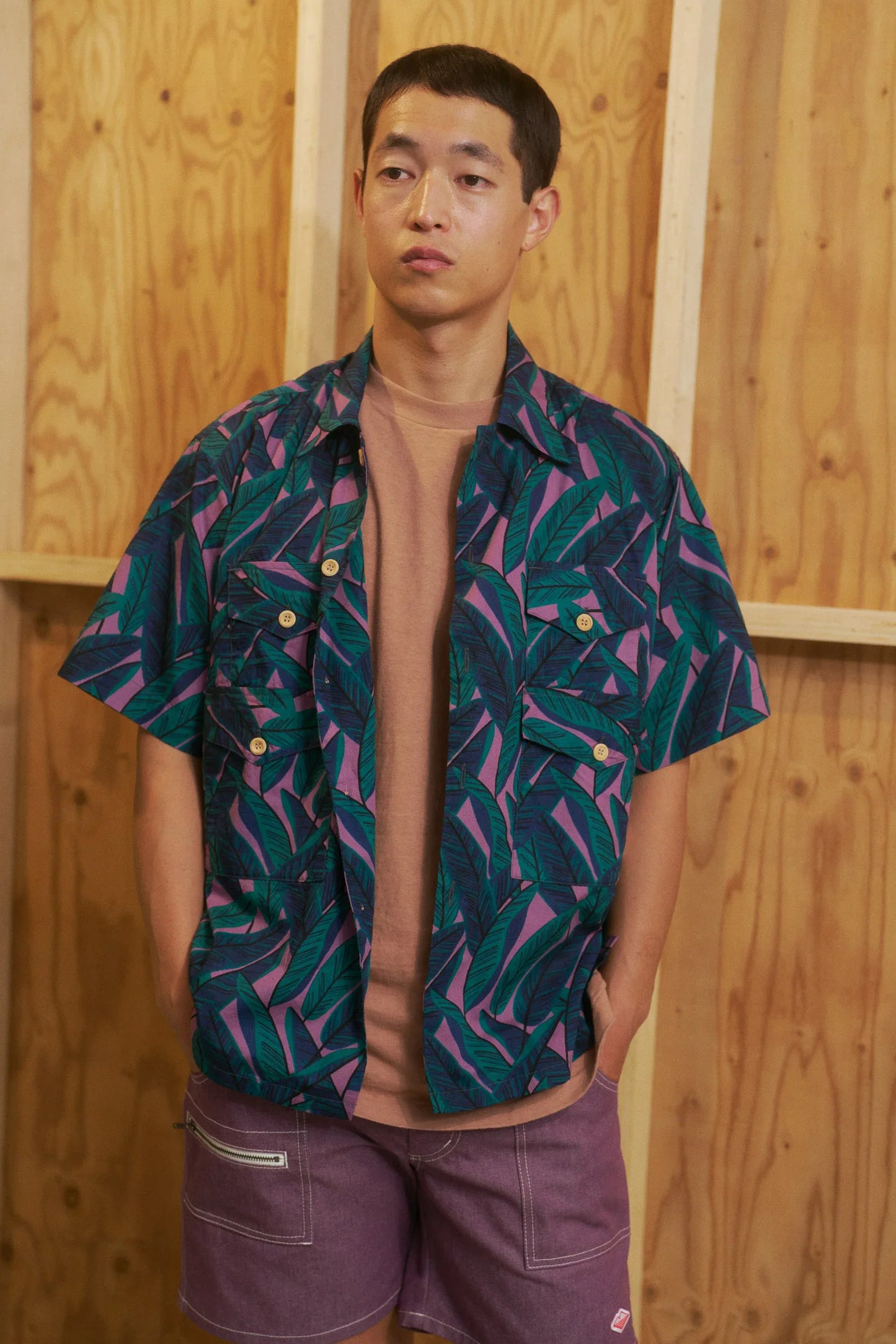 Battenwear x Post O'Alls T&C Shirts - Black Banana Leaf