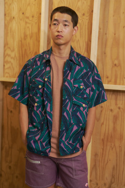 Battenwear x Post O'Alls T&C Shirts - Black Banana Leaf