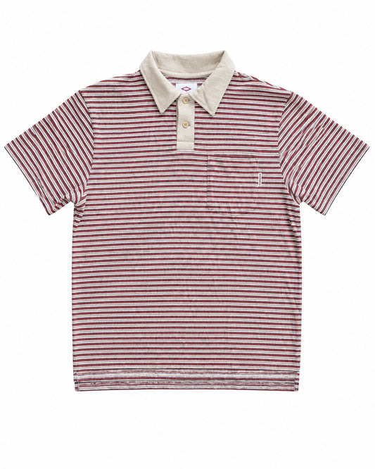 SS27 - Beach Polo-Ecru x Red Stripe