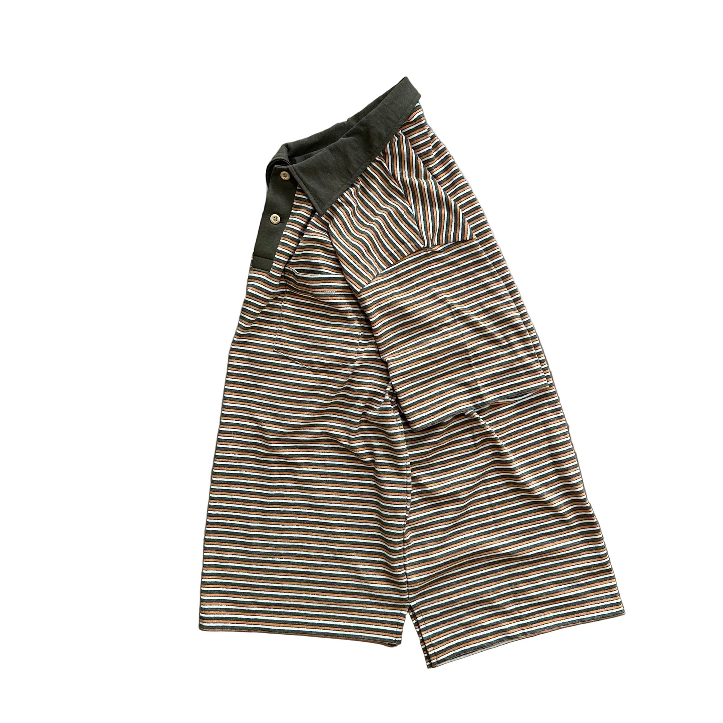 SS27 - Beach Polo-Olive x Orange Stripe