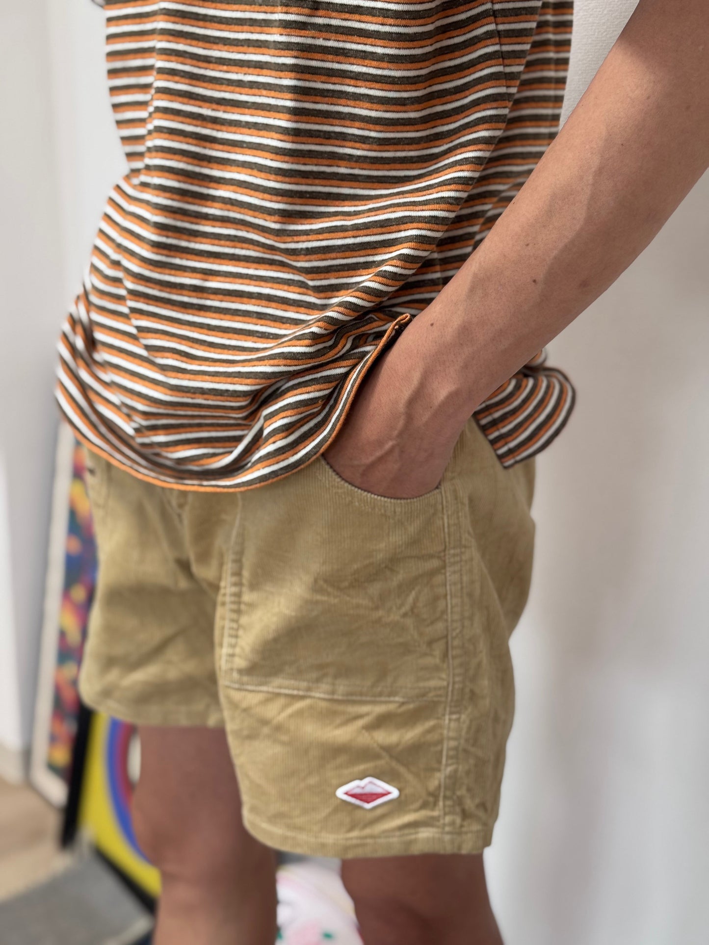 Beach Polo-Olive  x Orange Stripe