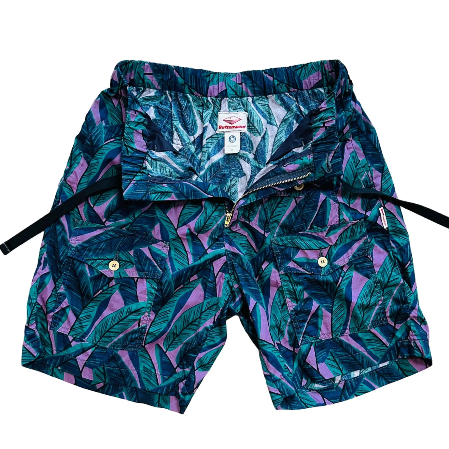 Battenwear x Post O'Alls T&C  Shorts - Purple Banana Leaf