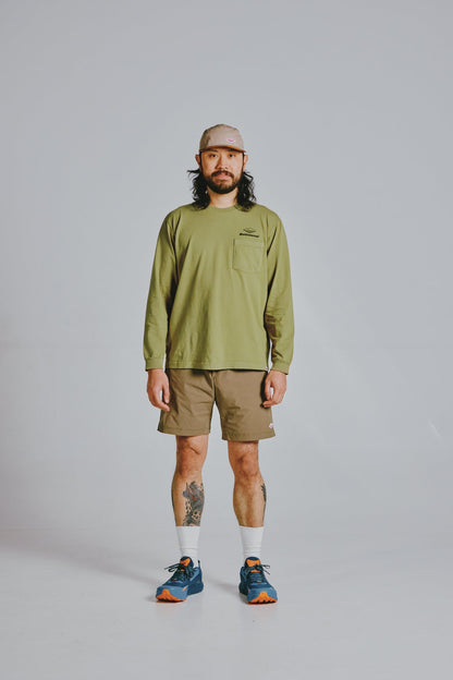 Team L/S Pocket Tee / Olive x Black