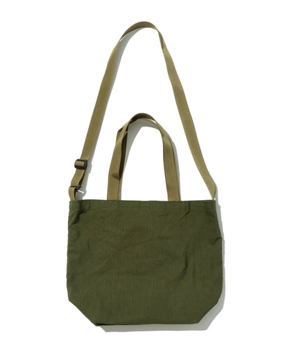 Mini Packable Tote / Olive Drab Cotton x Tan