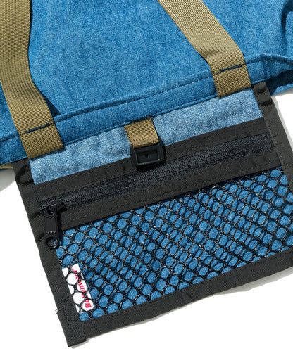 SS27 - Mini Packable Tote - Denim x Tan