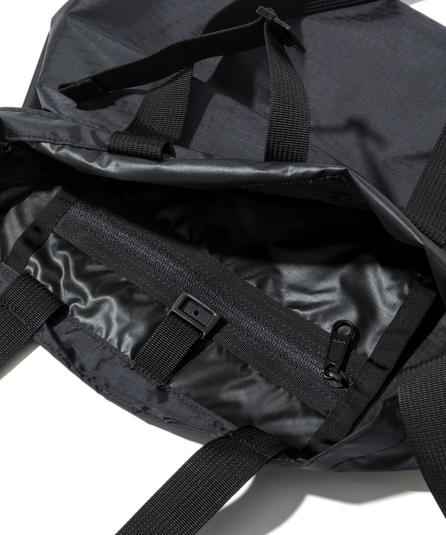 SS27 - Mini Packable Tote - Black Nylon x Black