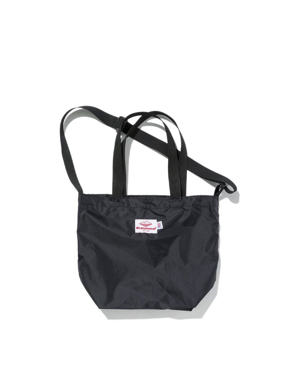 SS27 - Mini Packable Tote - Black Nylon x Black