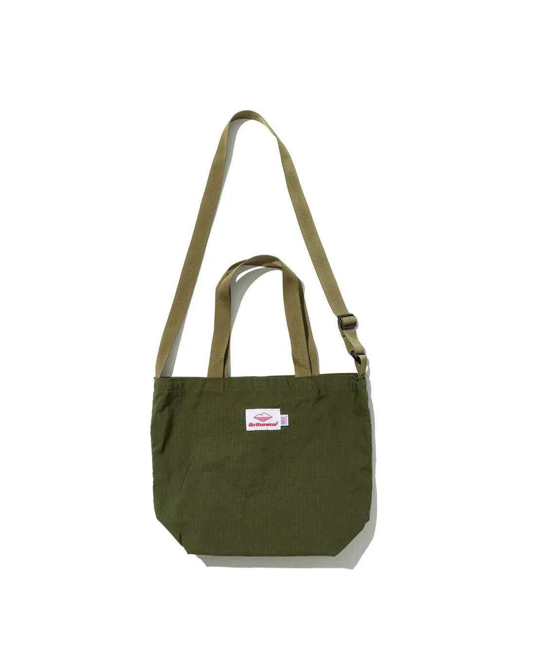 Mini Packable Tote / Olive Drab Cotton x Tan