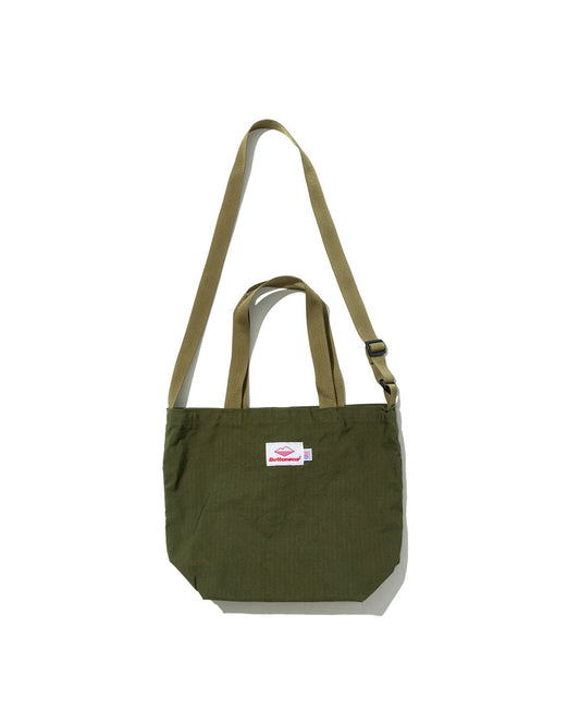 SS27 - Mini Packable Tote / Olive Drab Cotton x Tan
