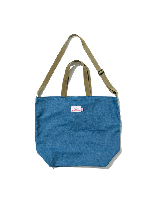 Packable Tote / Denim x Tan