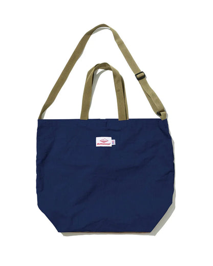 Packable Tote -  Navy Cotton x Tan