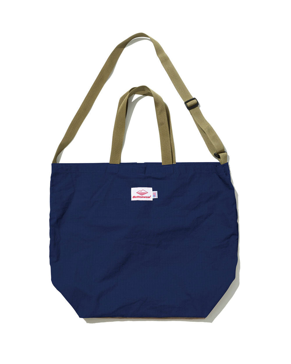 SS27 - Packable Tote -  Navy Cotton x Tan