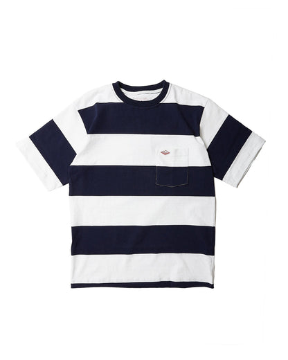 Pocket Rugby Tee / Navy x White