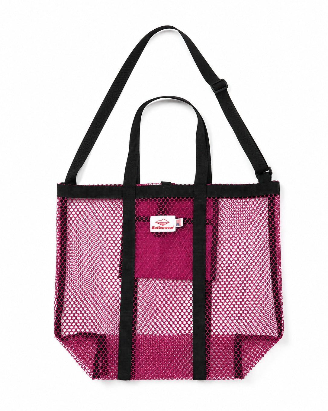 Mesh Tote - Raspberry x  Black
