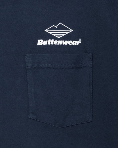 Team S/S Pocket Tee / Navy x White