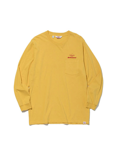 Team L/S Pocket Tee / Mustard x Red