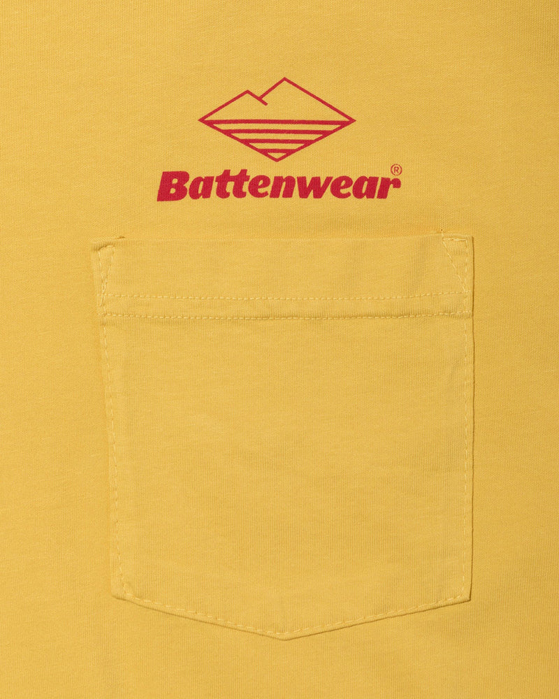 Team L/S Pocket Tee / Mustard x Red