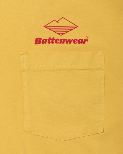 Team L/S Pocket Tee / Mustard x Red