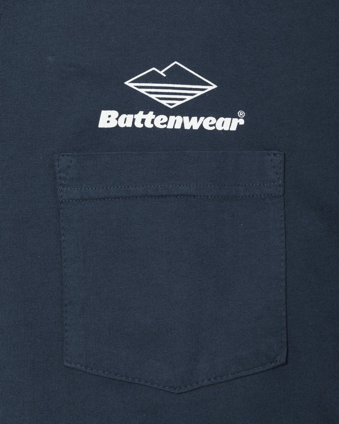 Team L/S Pocket Tee / Navy x White