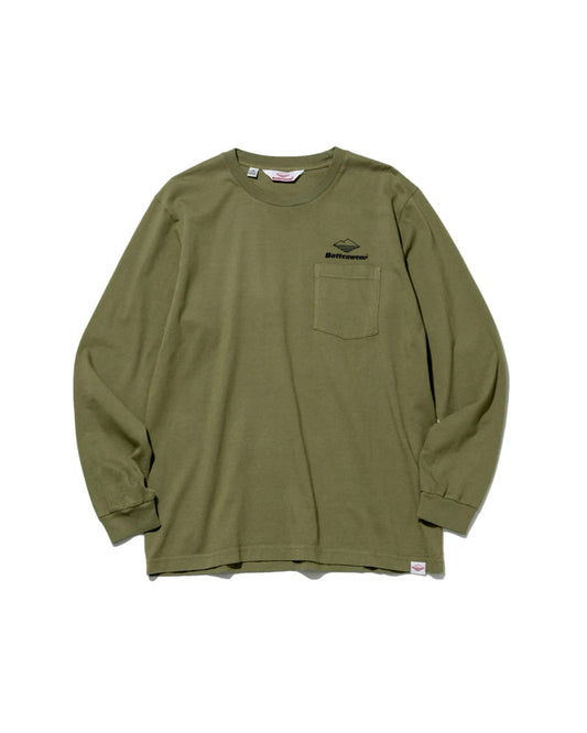 Team L/S Pocket Tee / Olive x Black