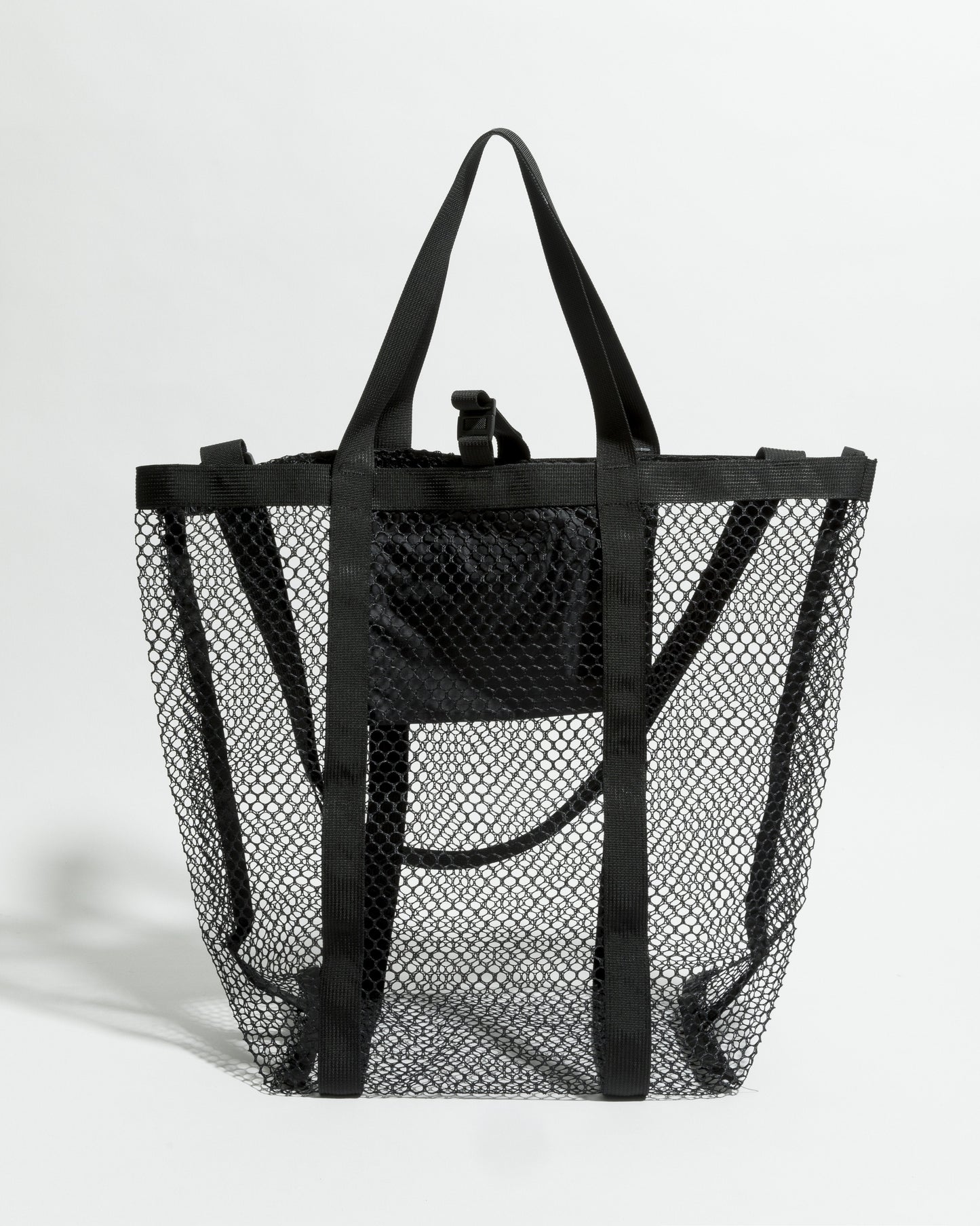 SS27 - Mesh Tote - Black  _ Black