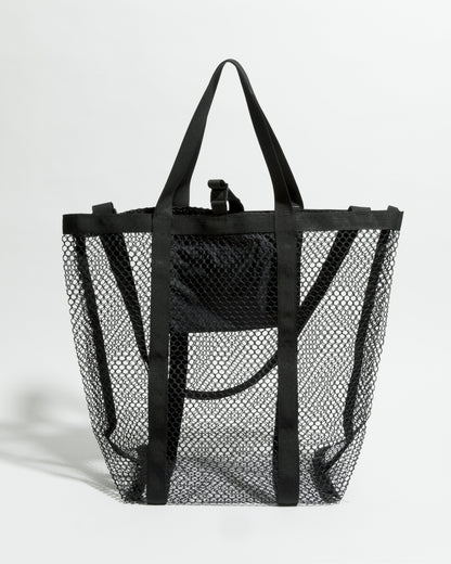 SS27 - Mesh Tote - Black  _ Black