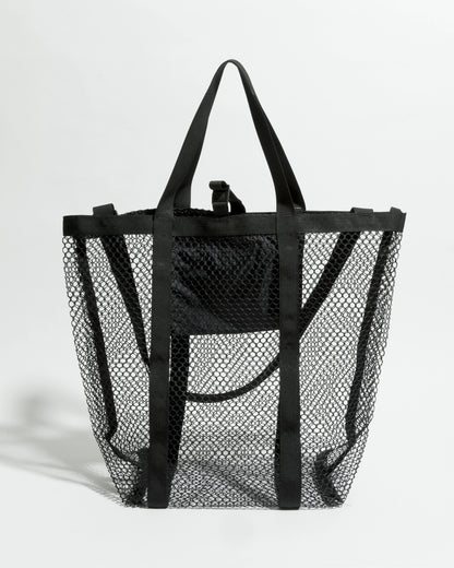 Mesh Tote - Black  _ Black