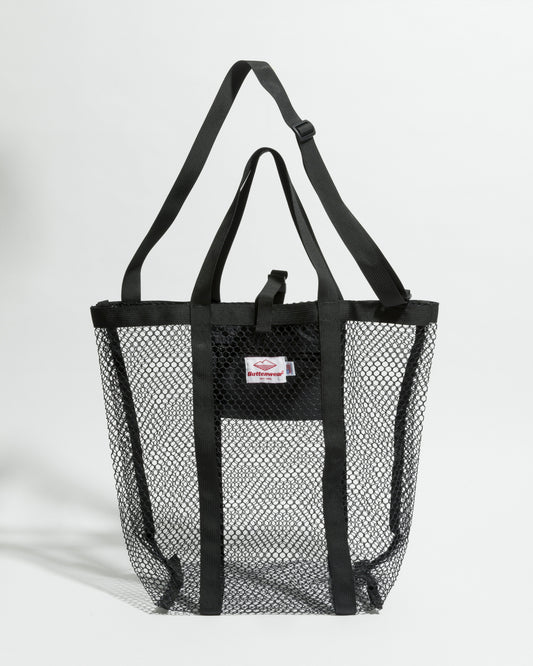 SS27 - Mesh Tote - Black  _ Black