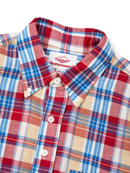Sport Pullover - White x Red Madras