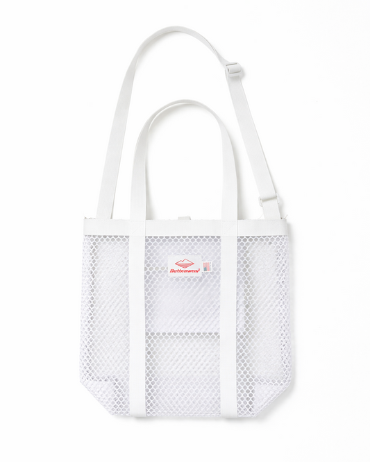 SS27 - Mini Mesh Tote - White _ White